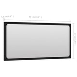 NNEVL Bathroom Mirror Black 80x1.5x37 cm Chipboard