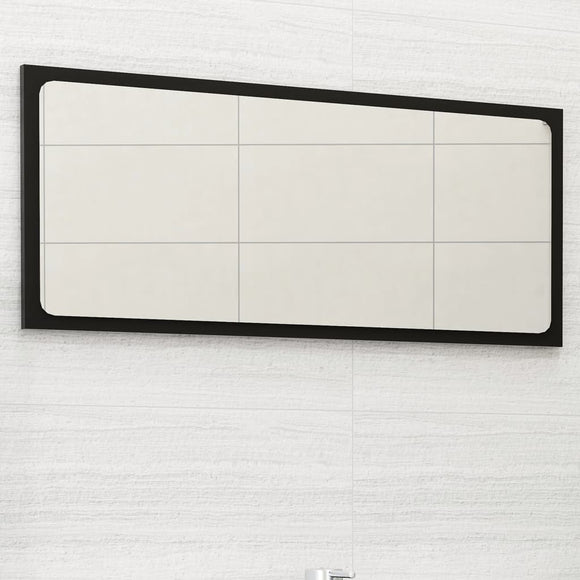 NNEVL Bathroom Mirror Black 80x1.5x37 cm Chipboard