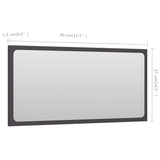 NNEVL Bathroom Mirror Grey 80x1.5x37 cm Chipboard