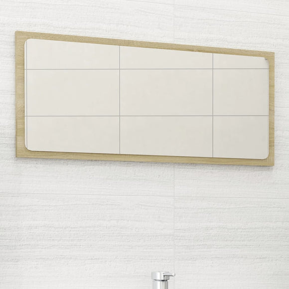 NNEVL Bathroom Mirror Sonoma Oak 80x1.5x37 cm Chipboard