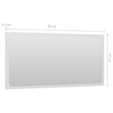 NNEVL Bathroom Mirror High Gloss White 80x1.5x37 cm Chipboard