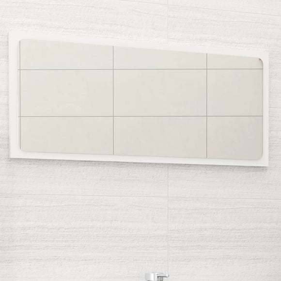 NNEVL Bathroom Mirror High Gloss White 80x1.5x37 cm Chipboard