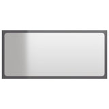 NNEVL Bathroom Mirror High Gloss Grey 80x1.5x37 cm Chipboard