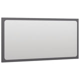NNEVL Bathroom Mirror High Gloss Grey 80x1.5x37 cm Chipboard
