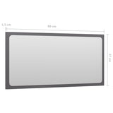 NNEVL Bathroom Mirror High Gloss Grey 80x1.5x37 cm Chipboard