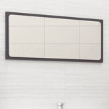 NNEVL Bathroom Mirror High Gloss Grey 80x1.5x37 cm Chipboard
