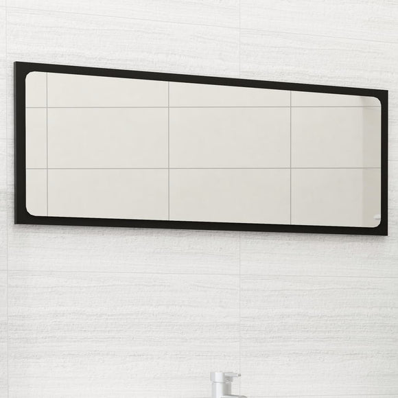 NNEVL Bathroom Mirror Black 90x1.5x37 cm Chipboard