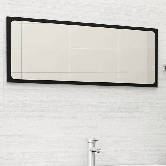 NNEVL Bathroom Mirror Black 100x1.5x37 cm Chipboard