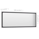 NNEVL Bathroom Mirror Grey 100x1.5x37 cm Chipboard