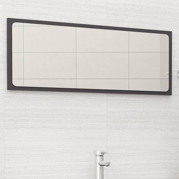 NNEVL Bathroom Mirror Grey 100x1.5x37 cm Chipboard
