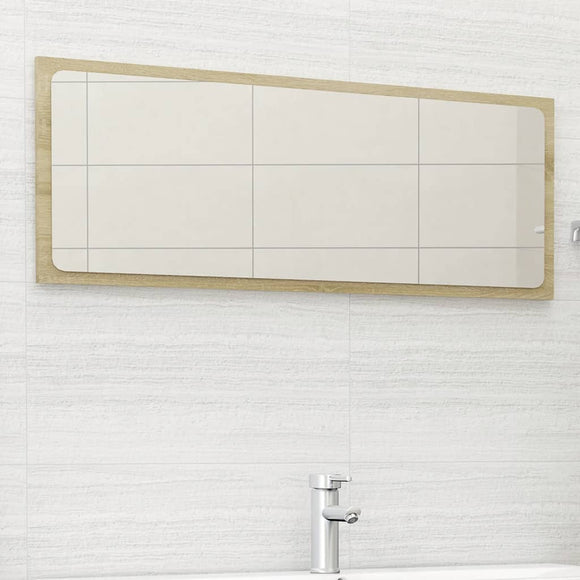 NNEVL Bathroom Mirror Sonoma Oak 100x1.5x37 cm Chipboard