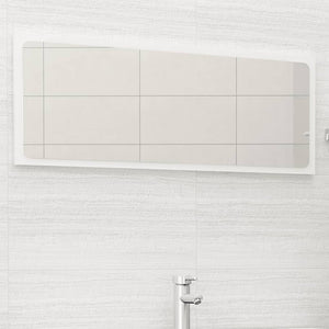 NNEVL Bathroom Mirror High Gloss White 100x1.5x37 cm Chipboard