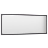 NNEVL Bathroom Mirror High Gloss Grey 100x1.5x37 cm Chipboard