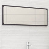 NNEVL Bathroom Mirror High Gloss Grey 100x1.5x37 cm Chipboard