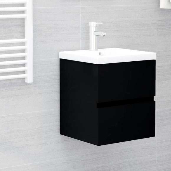 NNEVL Sink Cabinet Black 41x38.5x45 cm Engineered Wood