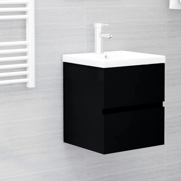 NNEVL Sink Cabinet Black 41x38.5x45 cm Engineered Wood