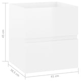 NNEVL Sink Cabinet High Gloss White 41x38.5x45 cm Engineered Wood