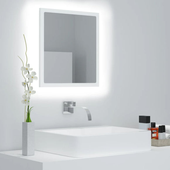 NNEVL LED Bathroom Mirror White 40x8.5x37 cm Chipboard