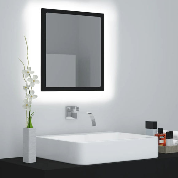 NNEVL LED Bathroom Mirror Black 40x8.5x37 cm Chipboard