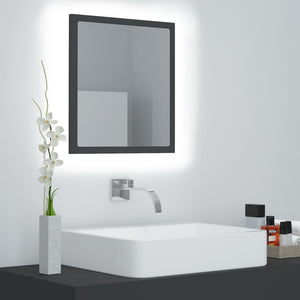 NNEVL LED Bathroom Mirror Grey 40x8.5x37 cm Chipboard