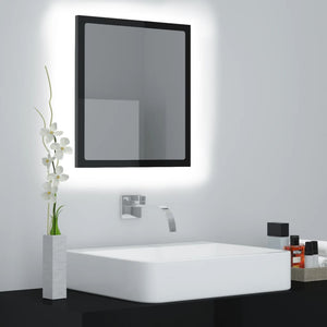 NNEVL LED Bathroom Mirror High Gloss Black 40x8.5x37 cm Chipboard