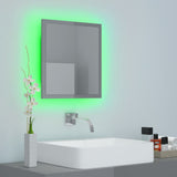 NNEVL LED Bathroom Mirror High Gloss Grey 40x8.5x37 cm Chipboard