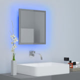 NNEVL LED Bathroom Mirror High Gloss Grey 40x8.5x37 cm Chipboard