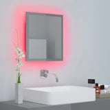 NNEVL LED Bathroom Mirror High Gloss Grey 40x8.5x37 cm Chipboard