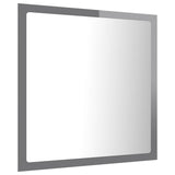 NNEVL LED Bathroom Mirror High Gloss Grey 40x8.5x37 cm Chipboard