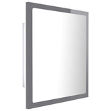 NNEVL LED Bathroom Mirror High Gloss Grey 40x8.5x37 cm Chipboard