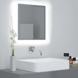 NNEVL LED Bathroom Mirror High Gloss Grey 40x8.5x37 cm Chipboard