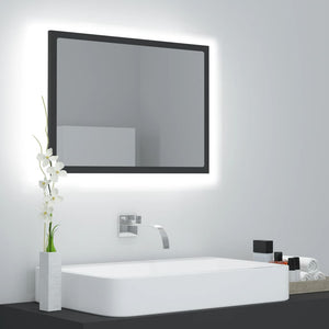 NNEVL LED Bathroom Mirror Grey 60x8.5x37 cm Chipboard