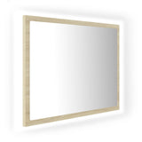 NNEVL LED Bathroom Mirror Sonoma Oak 60x8.5x37 cm Chipboard