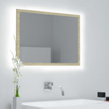 NNEVL LED Bathroom Mirror Sonoma Oak 60x8.5x37 cm Chipboard