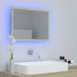 NNEVL LED Bathroom Mirror Sonoma Oak 60x8.5x37 cm Chipboard
