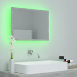 NNEVL LED Bathroom Mirror Concrete Grey 60x8.5x37 cm Chipboard
