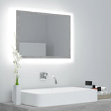 NNEVL LED Bathroom Mirror Concrete Grey 60x8.5x37 cm Chipboard