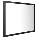 NNEVL LED Bathroom Mirror High Gloss Black 60x8.5x37 cm Chipboard