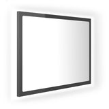 NNEVL LED Bathroom Mirror High Gloss Grey 60x8.5x37 cm Chipboard