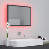 NNEVL LED Bathroom Mirror High Gloss Grey 60x8.5x37 cm Chipboard