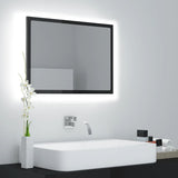 NNEVL LED Bathroom Mirror High Gloss Grey 60x8.5x37 cm Chipboard