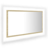NNEVL LED Bathroom Mirror Sonoma Oak 80x8.5x37 cm Chipboard