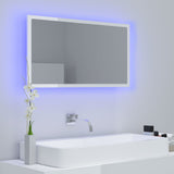 NNEVL LED Bathroom Mirror High Gloss White 80x8.5x37 cm Chipboard