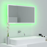NNEVL LED Bathroom Mirror High Gloss White 80x8.5x37 cm Chipboard