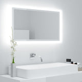 NNEVL LED Bathroom Mirror High Gloss White 80x8.5x37 cm Chipboard
