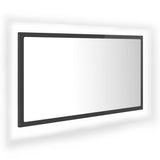 NNEVL LED Bathroom Mirror High Gloss Grey 80x8.5x37 cm Chipboard