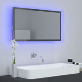 NNEVL LED Bathroom Mirror High Gloss Grey 80x8.5x37 cm Chipboard
