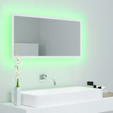 NNEVL LED Bathroom Mirror White 90x8.5x37 cm Chipboard