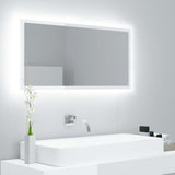 NNEVL LED Bathroom Mirror High Gloss White 90x8.5x37 cm Chipboard