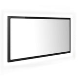 NNEVL LED Bathroom Mirror High Gloss Black 90x8.5x37 cm Chipboard